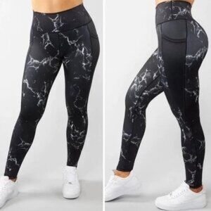 BuffBunny Black and White Marble Leggings Size XS Yoga Pants Athletic Activewear